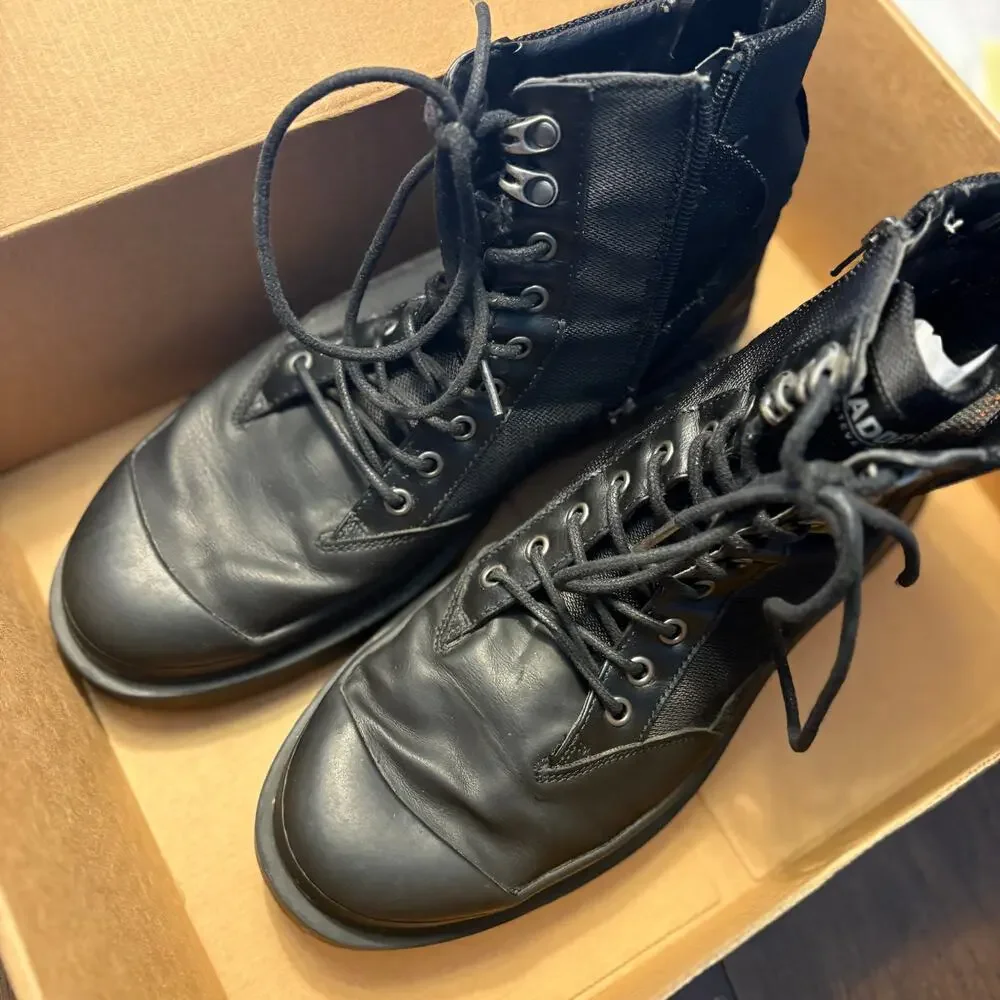 Madden Mens Combat Boots 11.5 Black Leather Insulated Water Resistant Leather